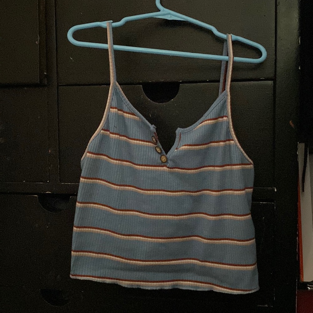 Blue stripped crop top